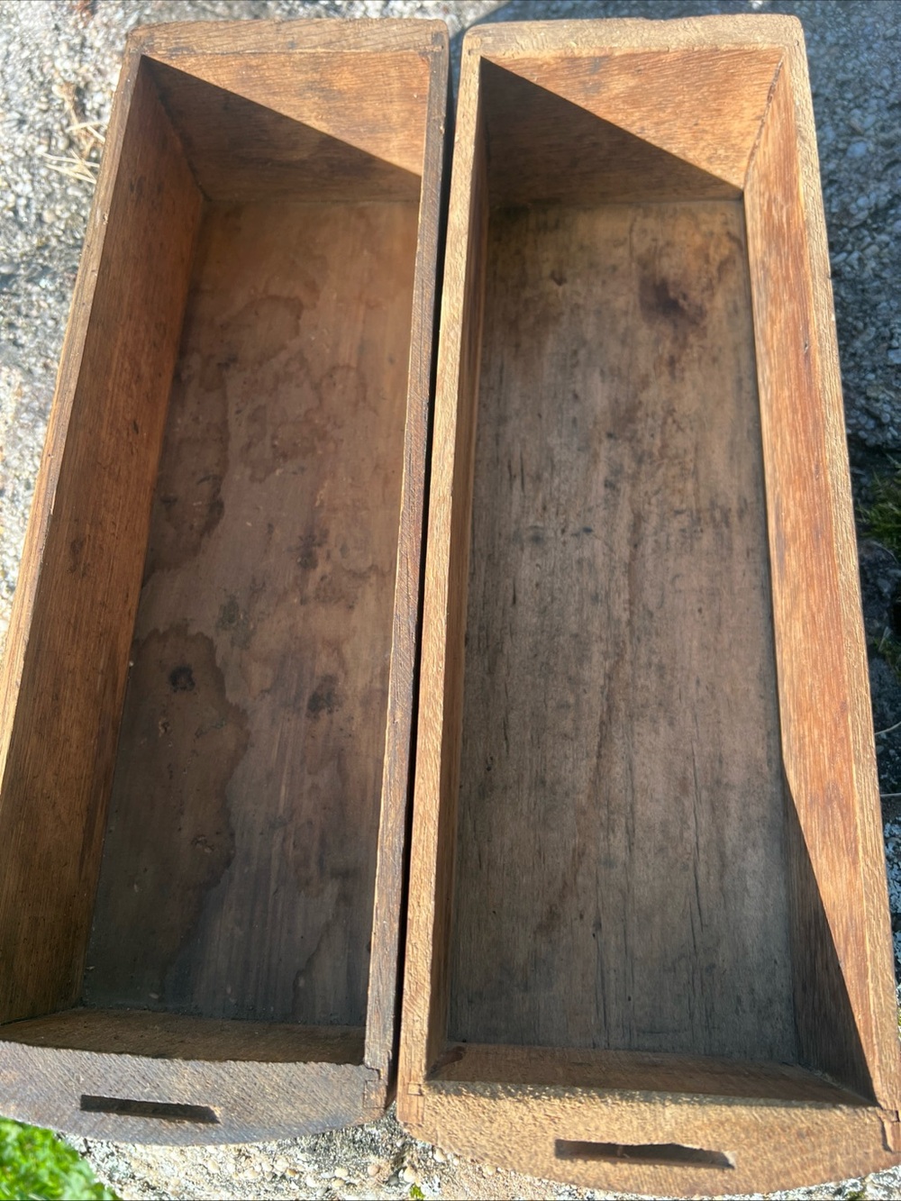 Original Vintage Antique Set of Two Sewing Machine Drawers 15.25” x 5” 3.5” - Picture 4 of 11